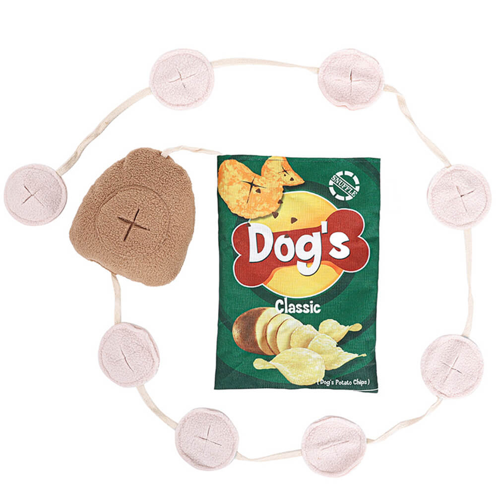 Jouet interactif pour chien à prise lente, chips de pommes de terre, à alimentation lente