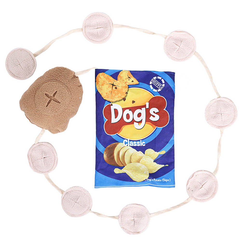 Jouet interactif pour chien à prise lente, chips de pommes de terre, à alimentation lente