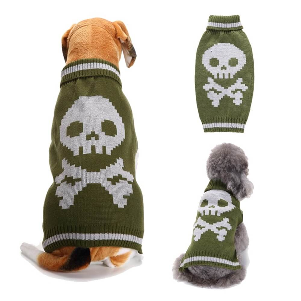 Halloween Pet Sweater | Warm & Cozy Halloween Pattern Dog Clothing