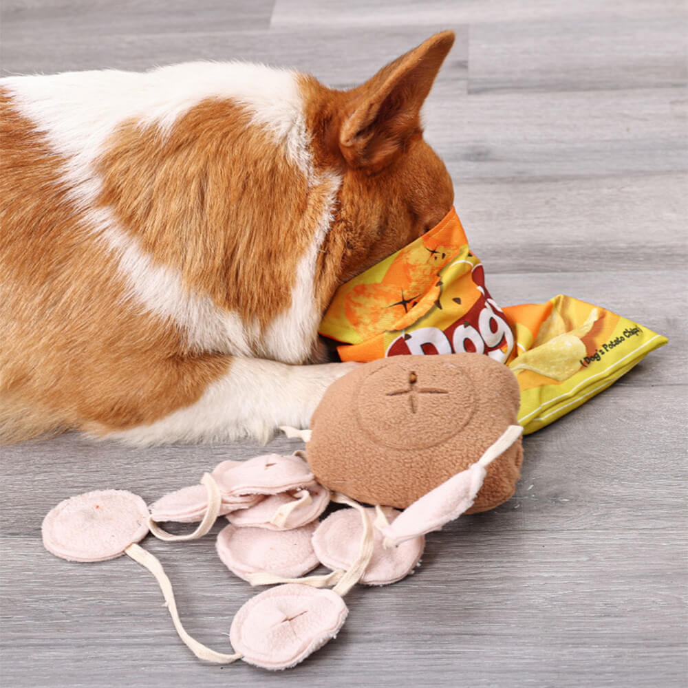 Jouet interactif pour chien à prise lente, chips de pommes de terre, à alimentation lente