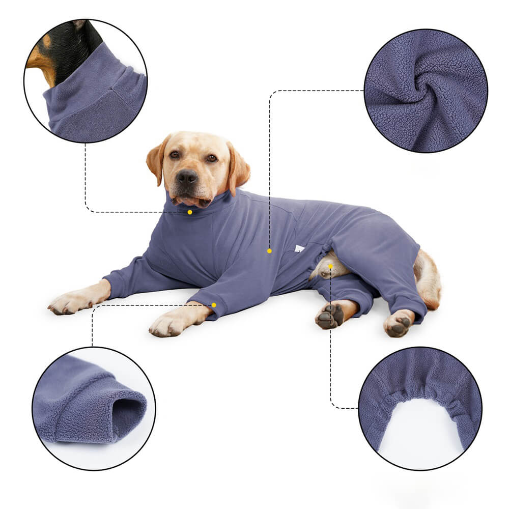 Cozy Fleece Dog Pajamas - Perfect Sleepwear for Large Dogs