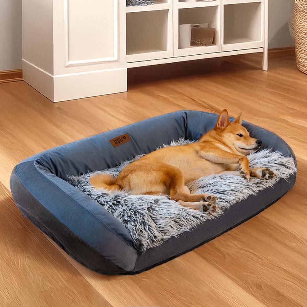 Großes, waschbares, flauschiges, gemütliches Hundesofabett – Denim Cowboy