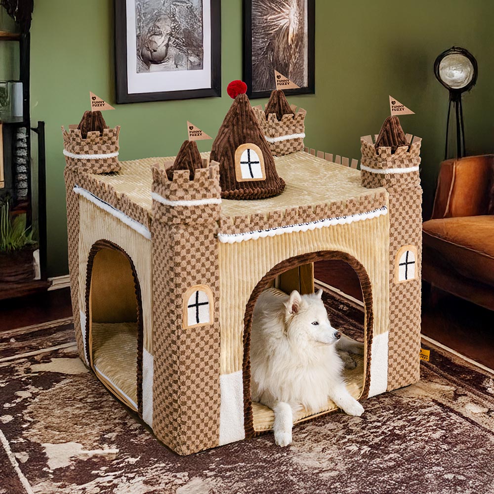 FUNNYFUZZY  Cozy Orthopedic Kids Indoor Play Tent Dog Tent Bed - Fairytale Dreamland