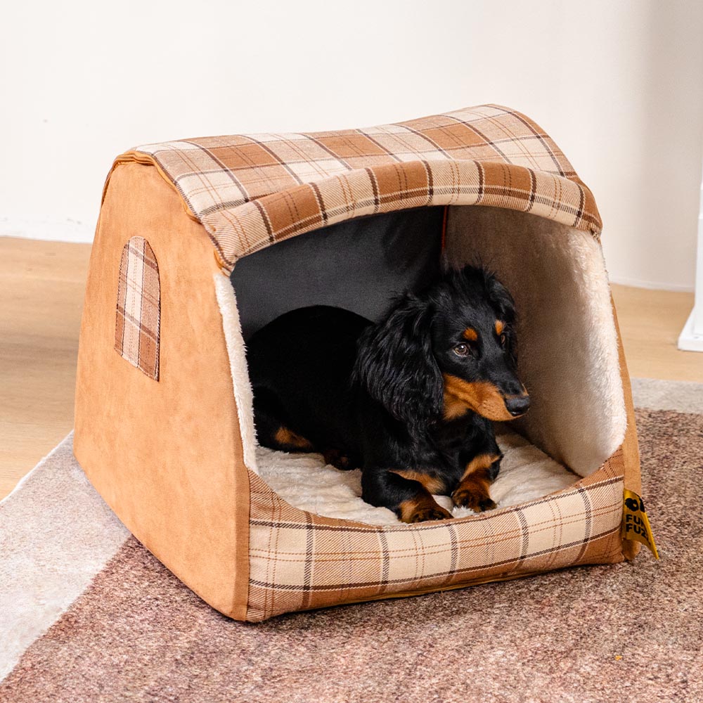 Classical Plaid House Orthopedic Dog Bed - Retreat Cabin