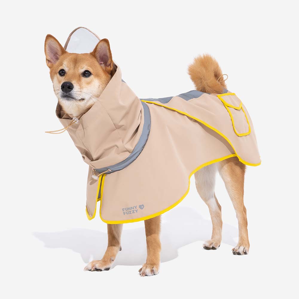 Imperméable réfléchissant réglable avec poche pour chien, imperméable assorti pour rester au sec