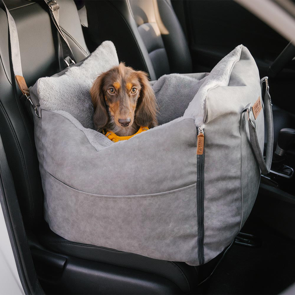 Large Fluffy Warmth Safe Non-Slip Dog Carrier Booster Car Seat- Ride and Rover