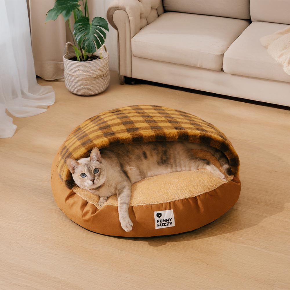 Cama redonda para cães com dossel Dream Hideaway Cama para animais de estimação