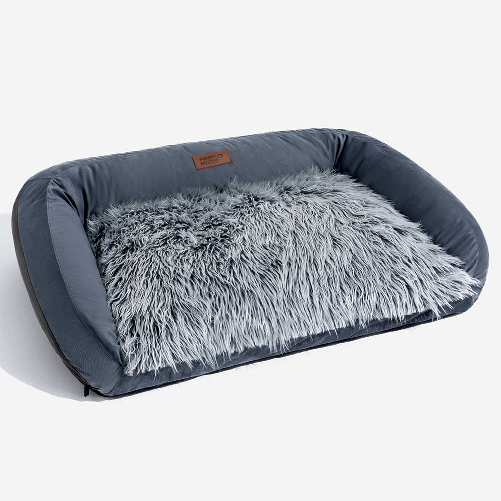 Großes, waschbares, flauschiges, gemütliches Hundesofabett – Denim Cowboy