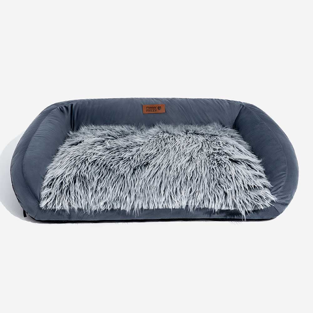 Großes, waschbares, flauschiges, gemütliches Hundesofabett – Denim Cowboy