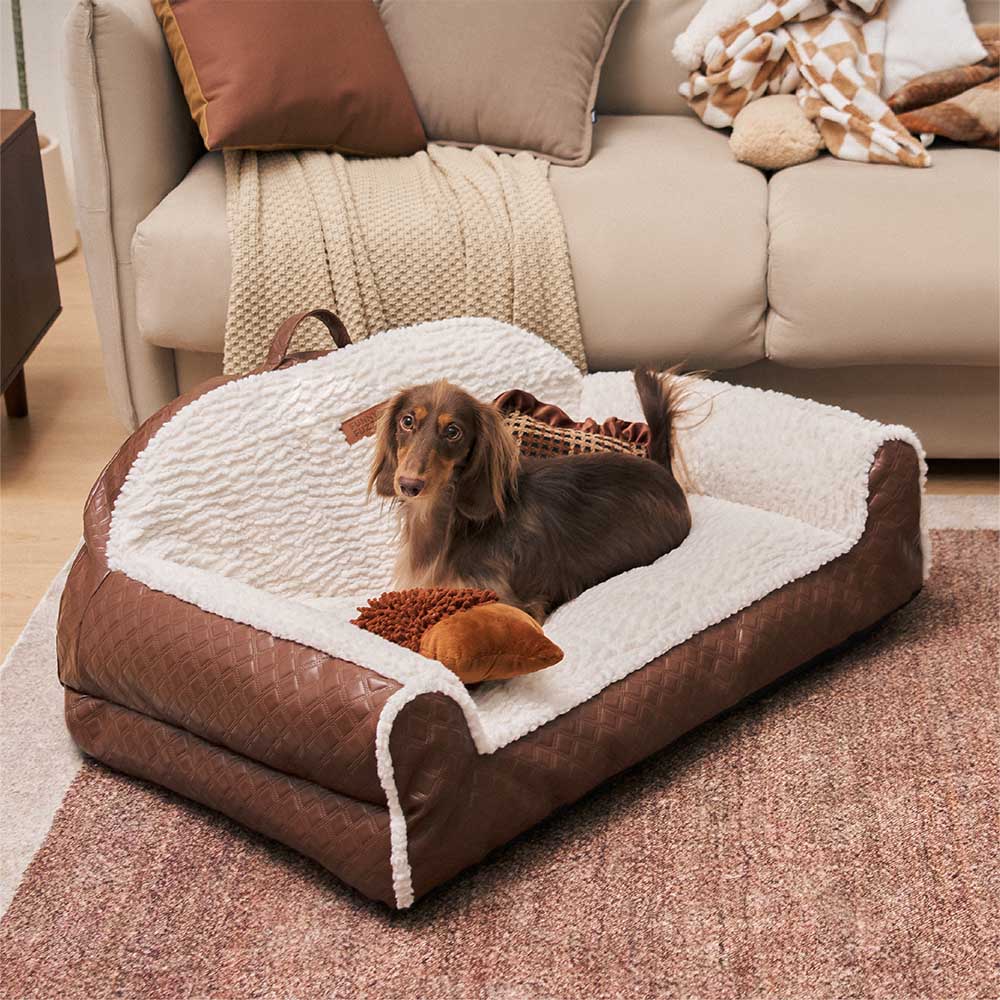 Classic Cozy Cushioning Pillow Bolster Dog Sofa Bed - Couch Potato