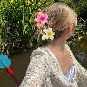 Egg flower hair clip