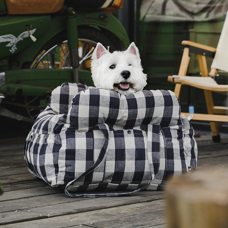 Cama portátil para asiento de coche para perros grandes con refuerzo para mascotas para excursiones de ocio