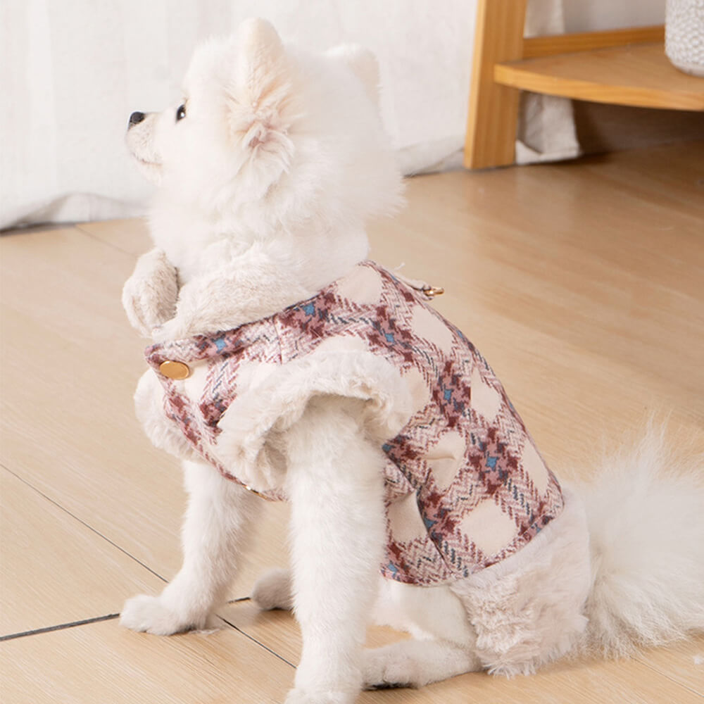 Veste pour chien en polaire à carreaux – Une veste d'hiver chaude et élégante.