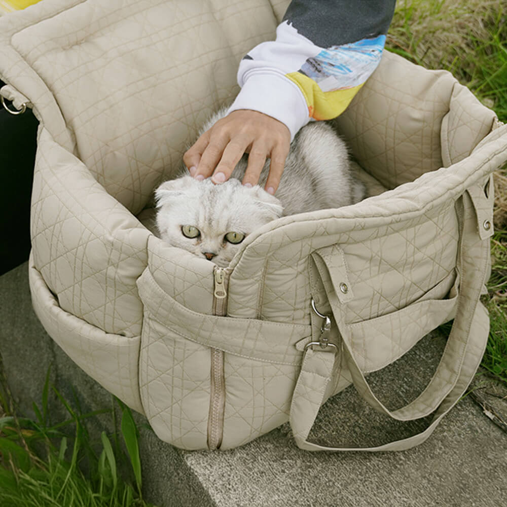 Sac de transport pour animaux de compagnie, Portable, polyvalent, sécurité, lit de siège de voiture pour chien