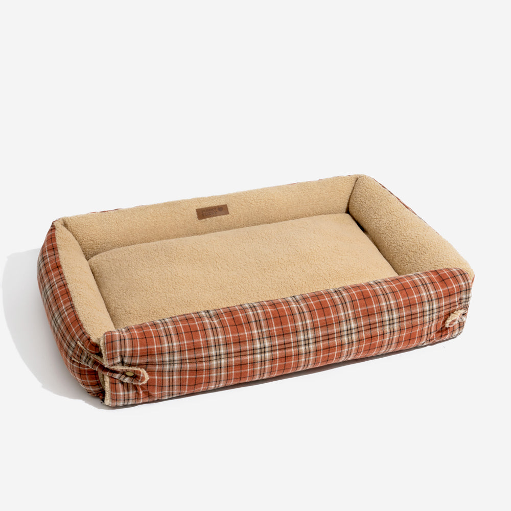 Grands lits pour chiens à couverture pliante en tartan vintage lavable - Avocuddle