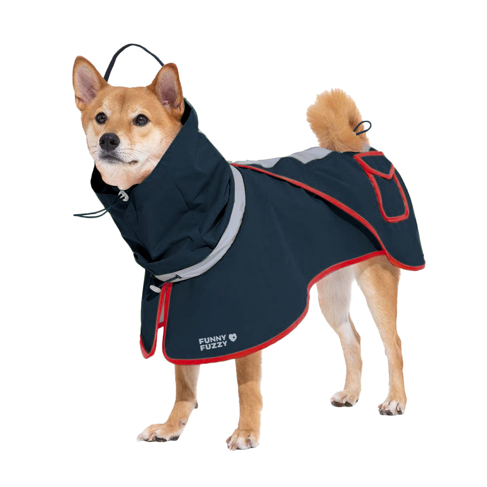 Imperméable réfléchissant réglable avec poche pour chien, imperméable assorti pour rester au sec