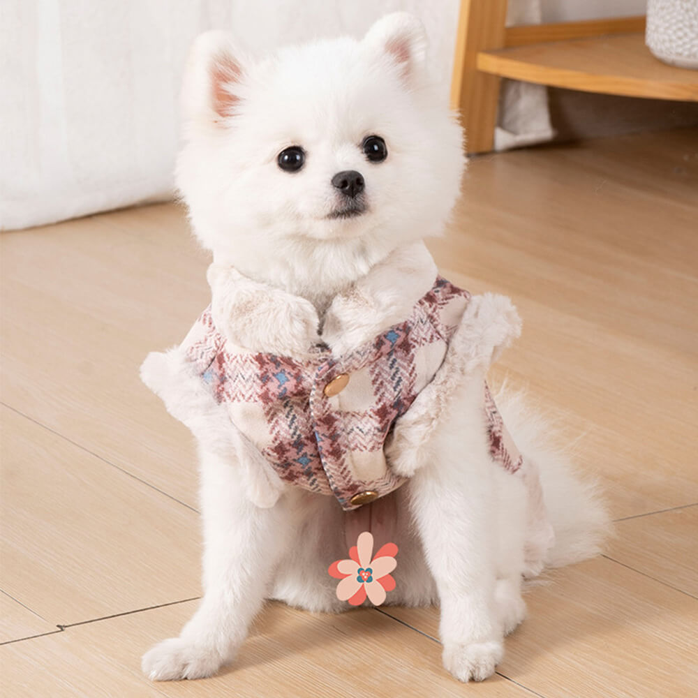 Veste pour chien en polaire à carreaux – Une veste d'hiver chaude et élégante.