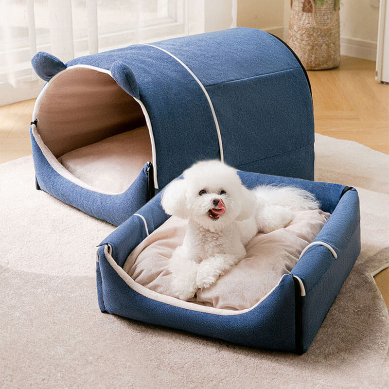 2 in 1 Cute Bear Ears Removable Dog House