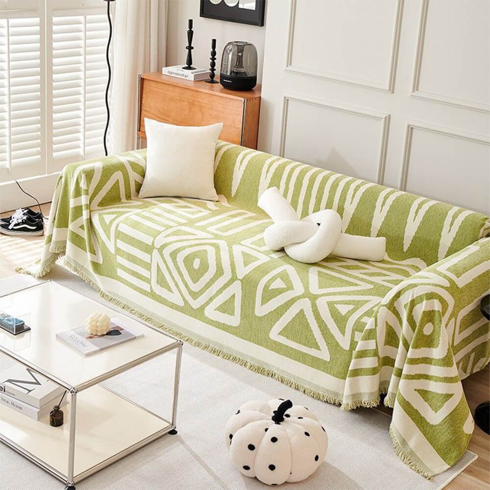 Five-Color Geometric Sofa Cover - Bold Patterns for a Modern Look