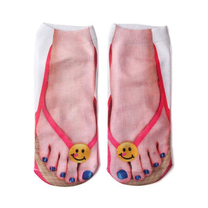 🔥Manicure Print Flip Flop Socks