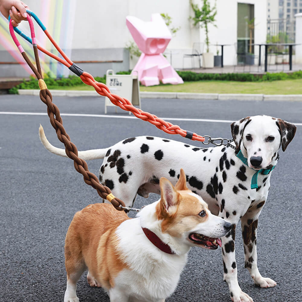 Cuerda de tracción para perros tejida a mano: gruesa y duradera para paseos cómodos