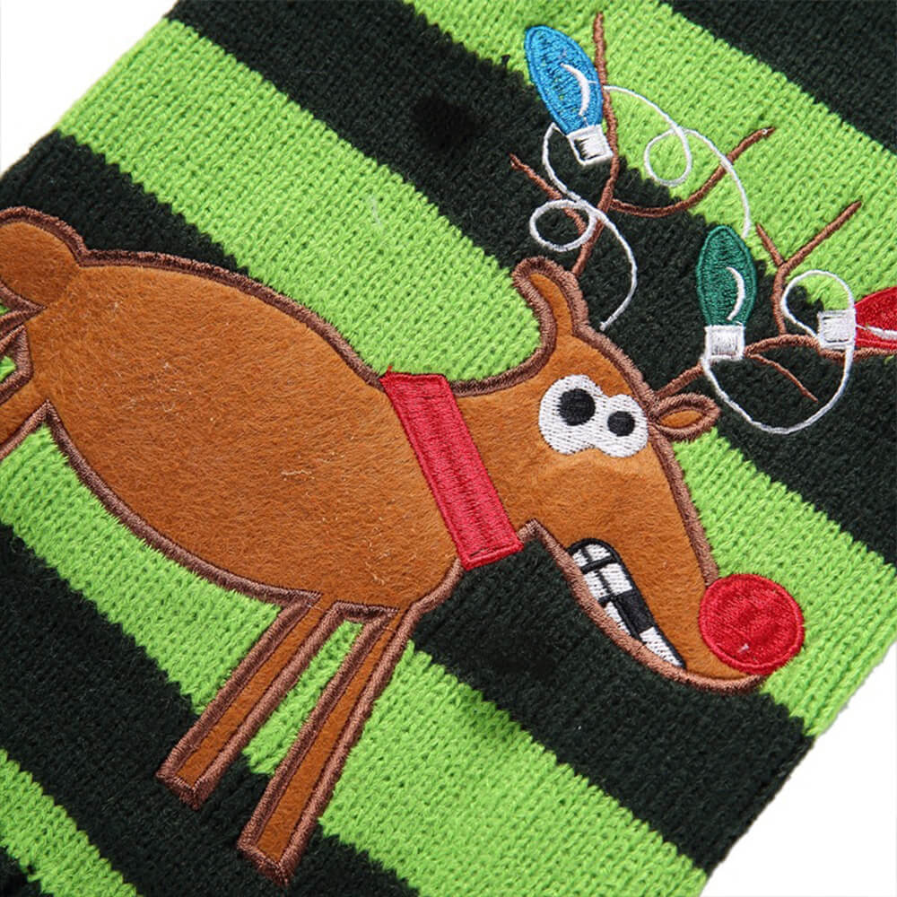 Christmas Reindeer Warm Turtleneck Dog Knit Sweater