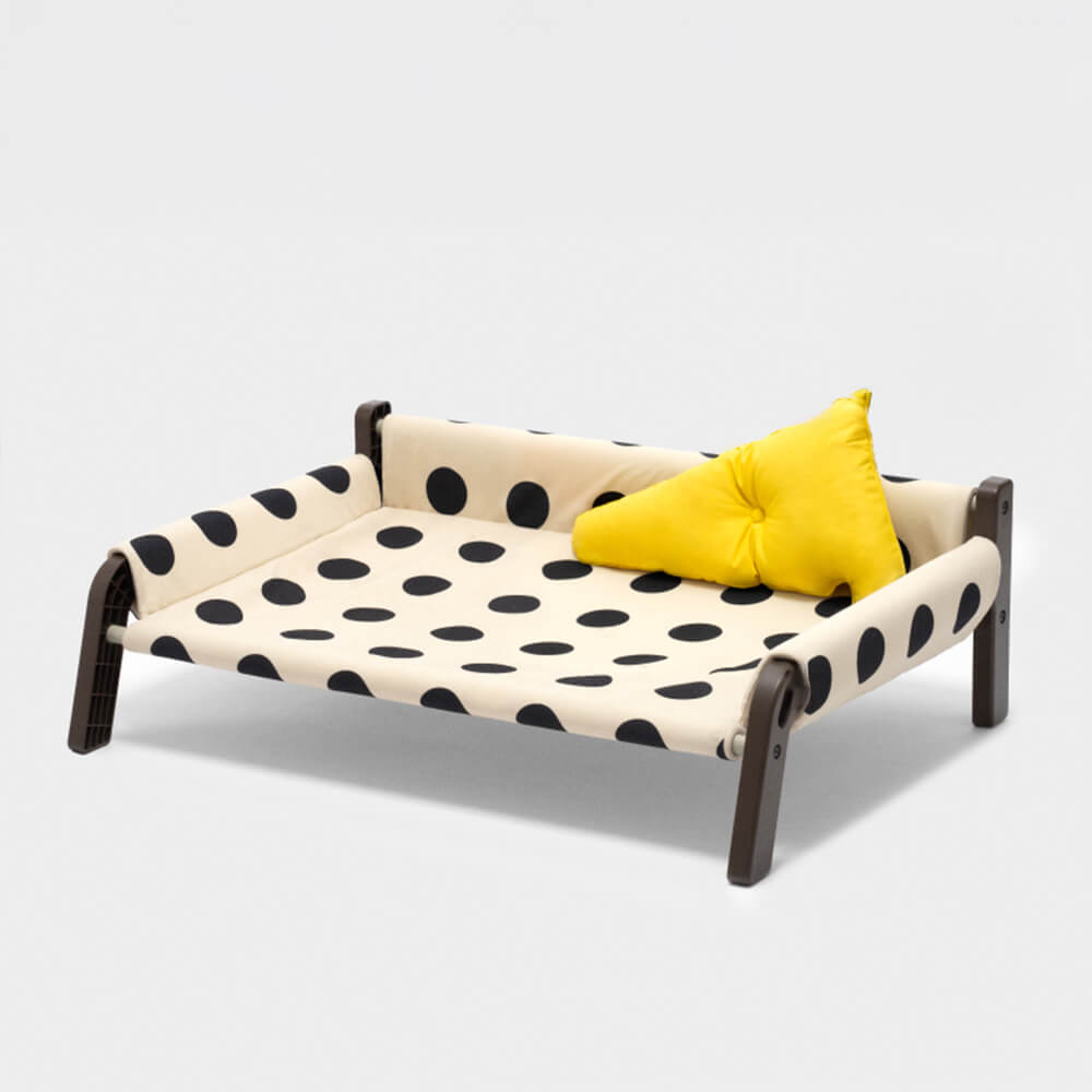 Frosted Suede Polka Dot Elevated Dog Bed