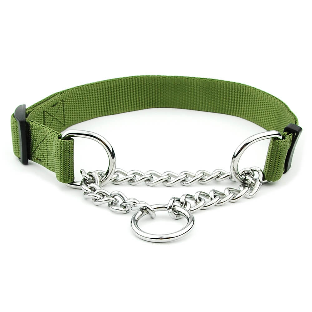 Multicolor Nylon Sliding Chain Dog Collar