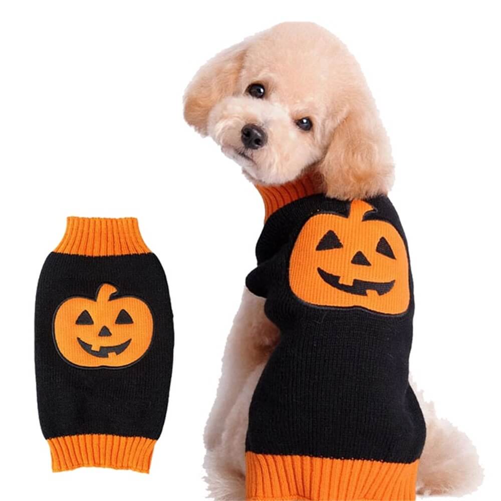 Halloween-Haustierpullover | Warme und gemütliche Halloween-Muster-Hundekleidung