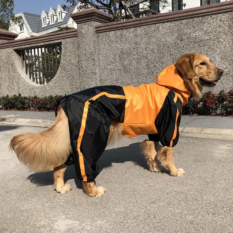 Impermeable de cobertura completa para perros impermeable de tela Oxford con patas y capucha