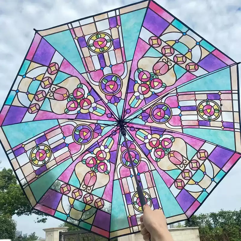 Church color window transparent folding umbrella