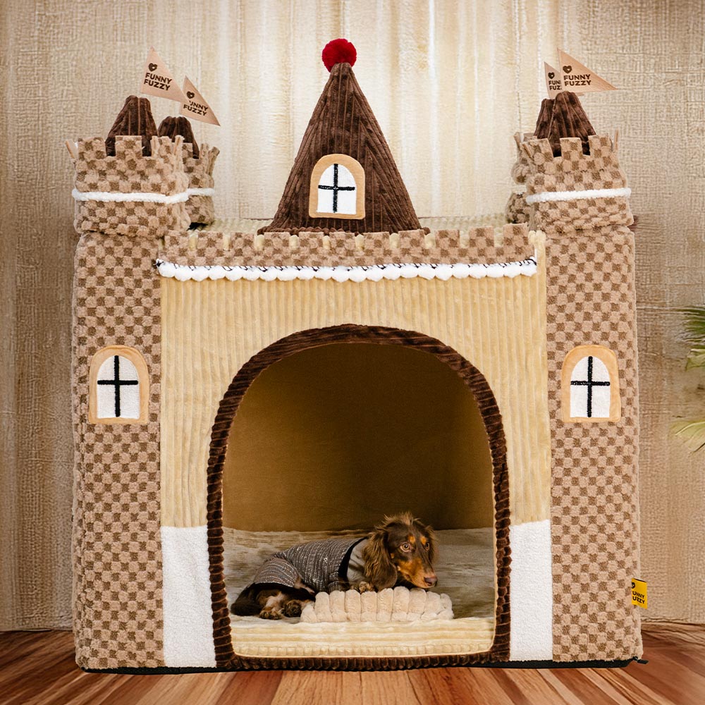 FUNNYFUZZY  Cozy Orthopedic Kids Indoor Play Tent Dog Tent Bed - Fairytale Dreamland