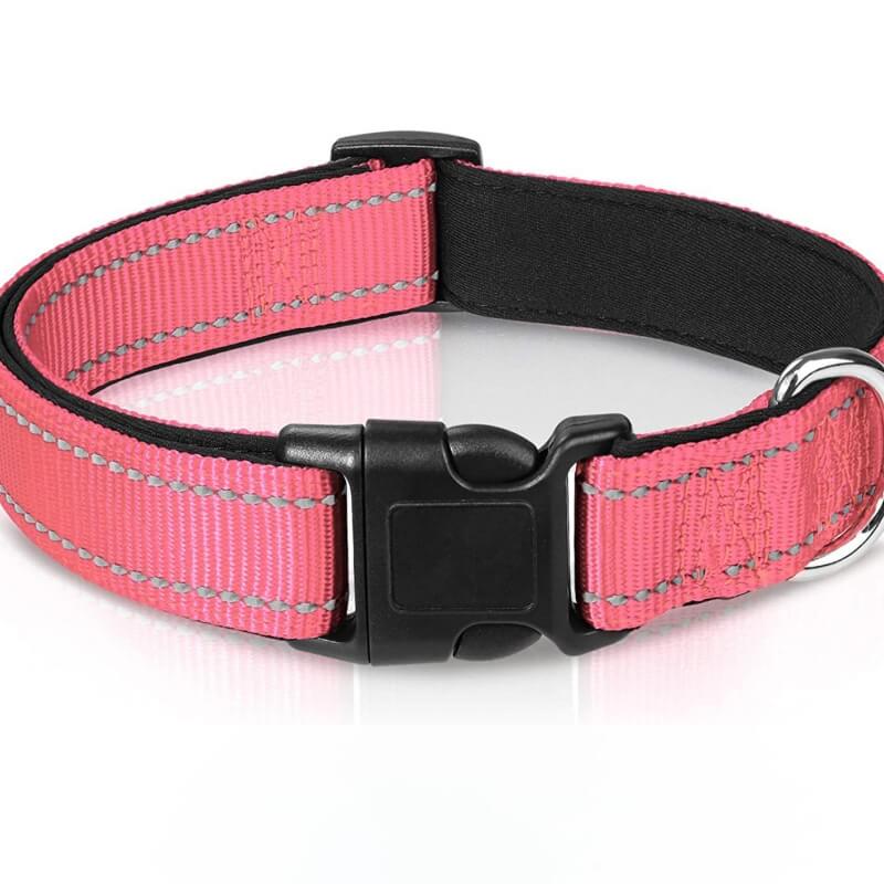 Collar de perro de nailon de seguridad reflectante ajustable