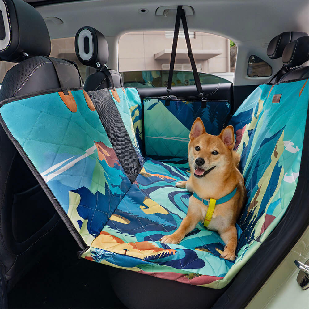 Areca Palm Print Housse de siège arrière de voiture imperméable pour chien – Charme tropical