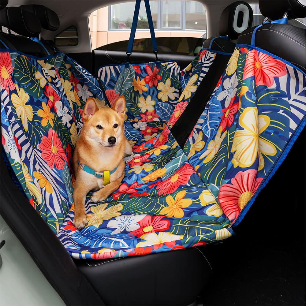 Areca Palm Print Housse de siège arrière de voiture imperméable pour chien – Charme tropical