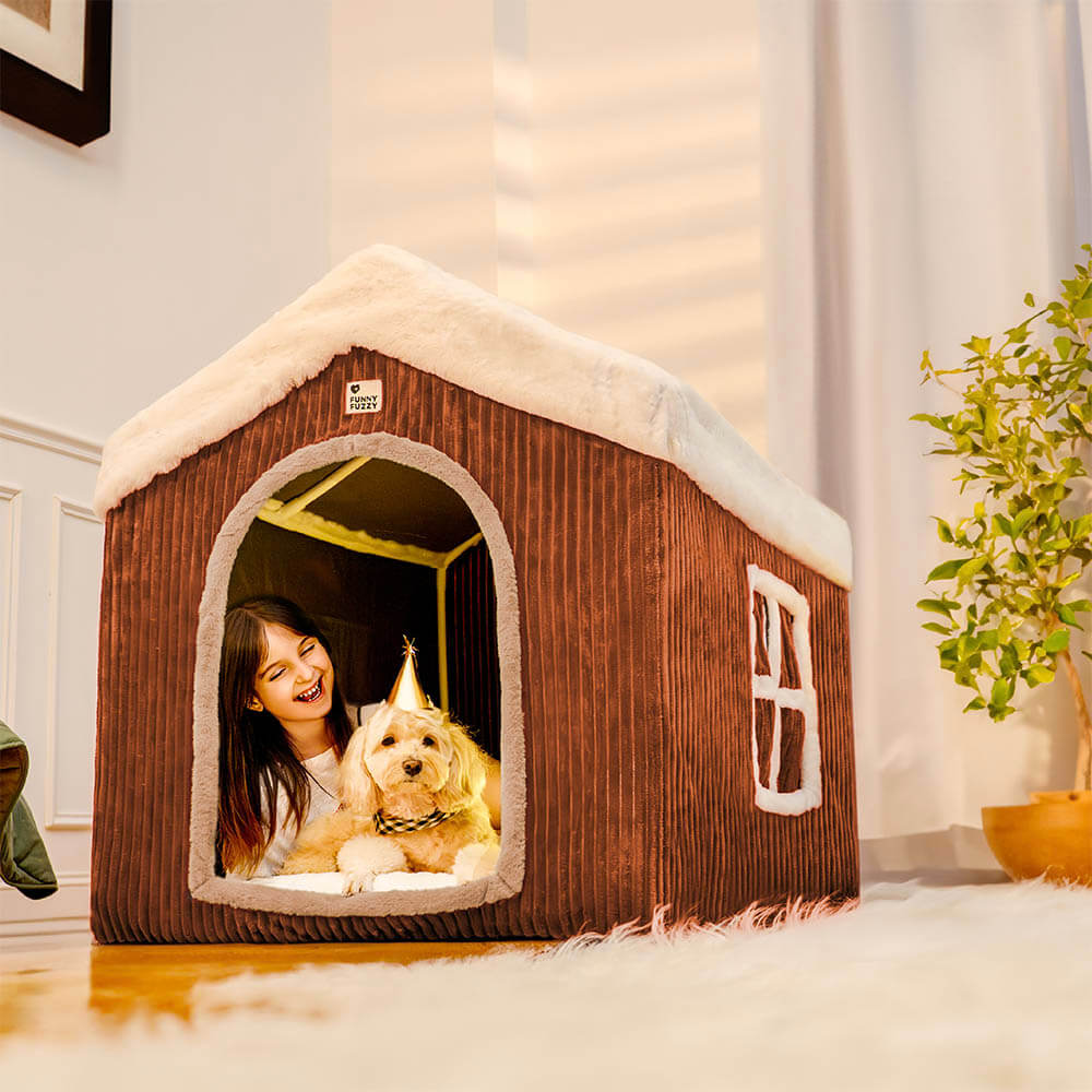 Weihnachts-Schneehaus, gemütliche Wärme, großes Hundehaus