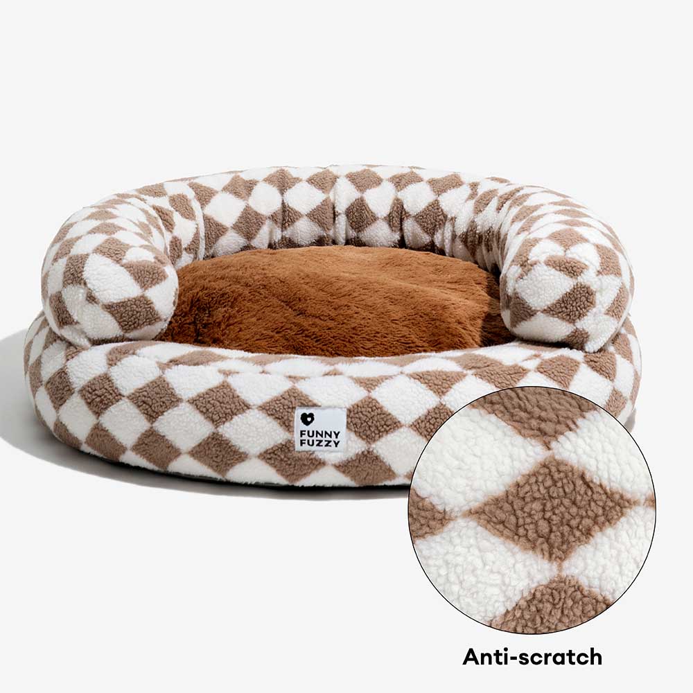 Classic Argyle Washable Bolster Donut Cat Bed - Cozy Haven