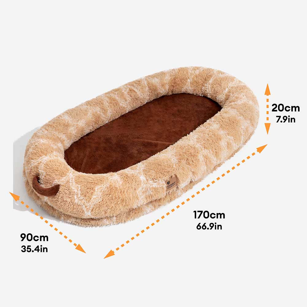 Classic Fluffy Super Large Donut Human Dog Bed - Cuddle Cradle