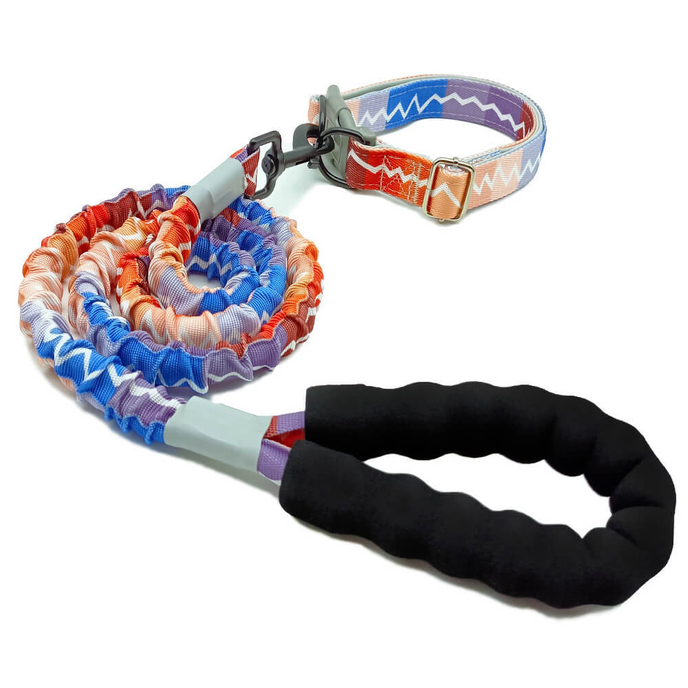 <tc>Color</tc>Correa y collar para perros grandes con cuerda de tracción de alta elasticidad