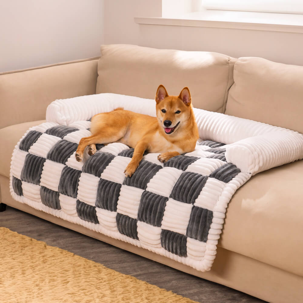 Cozy Plaid Patchwork Pet Mat Furniture Protector Couch Cover