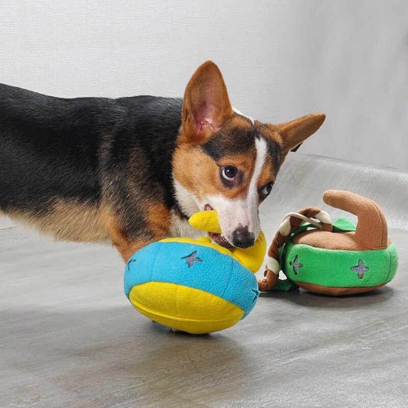 Curling Puzzle Hund Interaktives Spielzeug Leckerli-Spender-Spielzeug