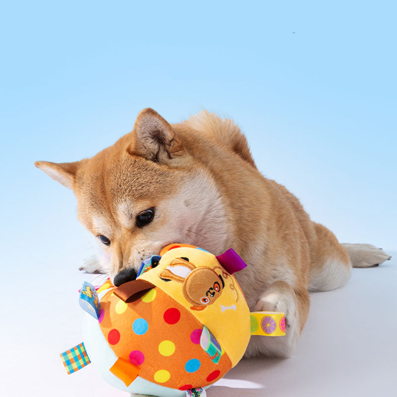 Jouets interactifs pour chiens, boule grinçante brodée mignonne