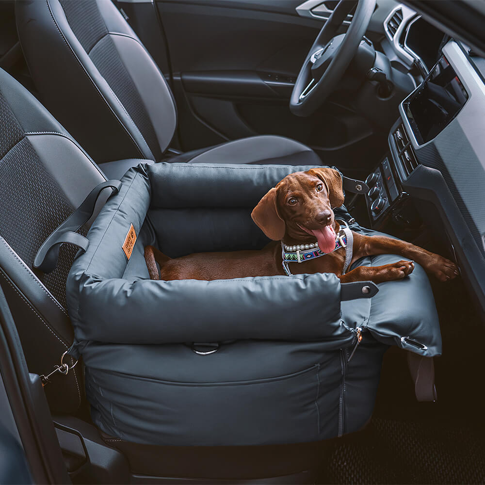 Cama elevadora para asiento de coche para perros de piel sintética de lujo - Urban Voyager