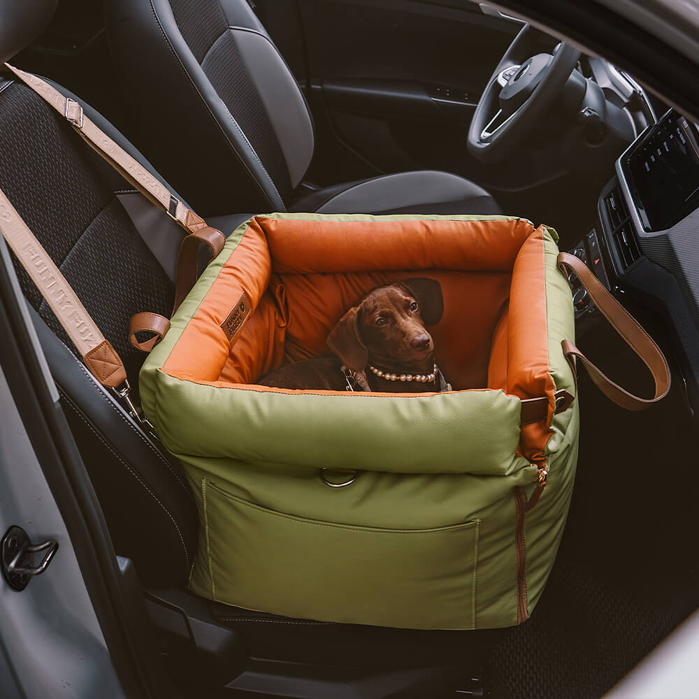 Deluxe-Autositz-Sitzerhöhung für Hunde aus Kunstleder – Urban Voyager