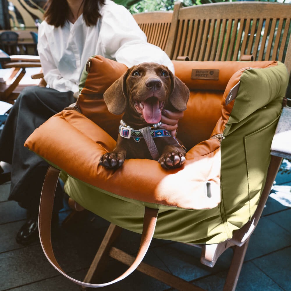 Cama elevadora para asiento de coche para perros de piel sintética de lujo - Urban Voyager