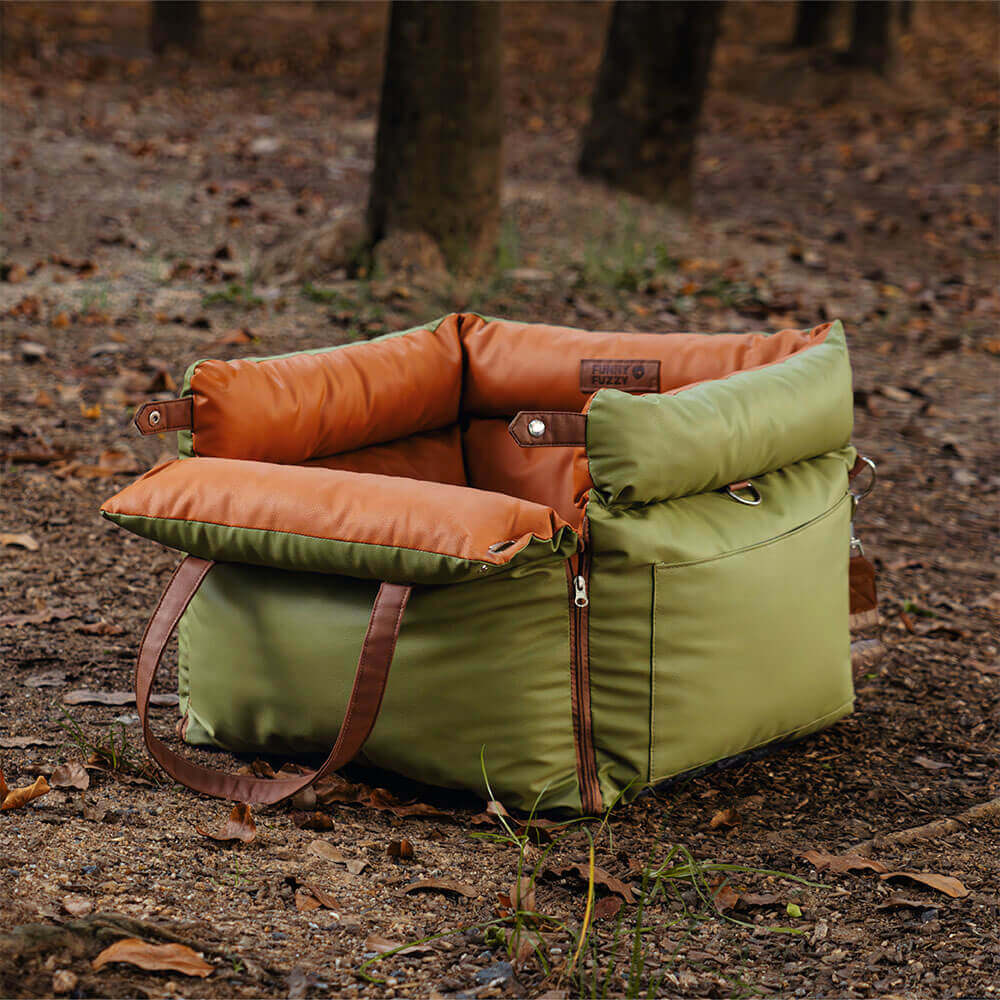 Cama elevadora para asiento de coche para perros de piel sintética de lujo - Urban Voyager