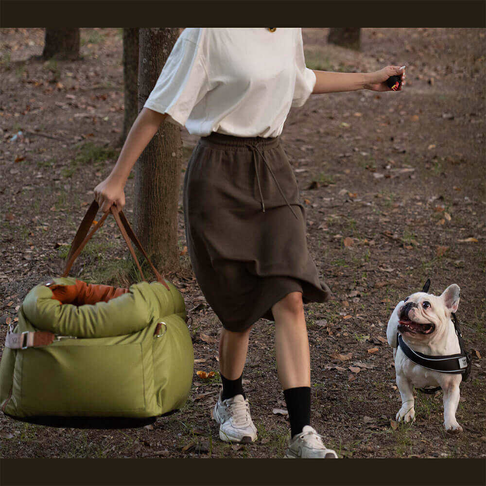 Cama elevadora para asiento de coche para perros de piel sintética de lujo - Urban Voyager