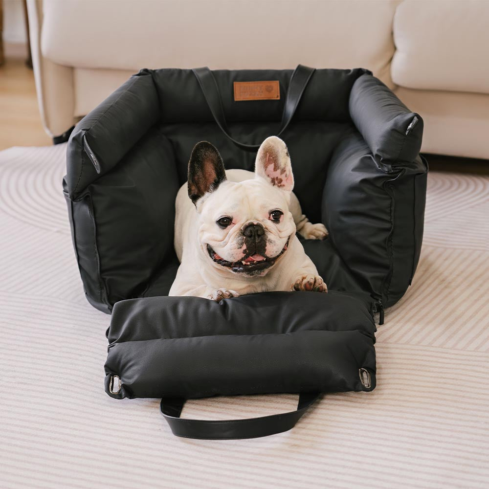 Cama elevadora para asiento de coche para perros de piel sintética de lujo - Urban Voyager