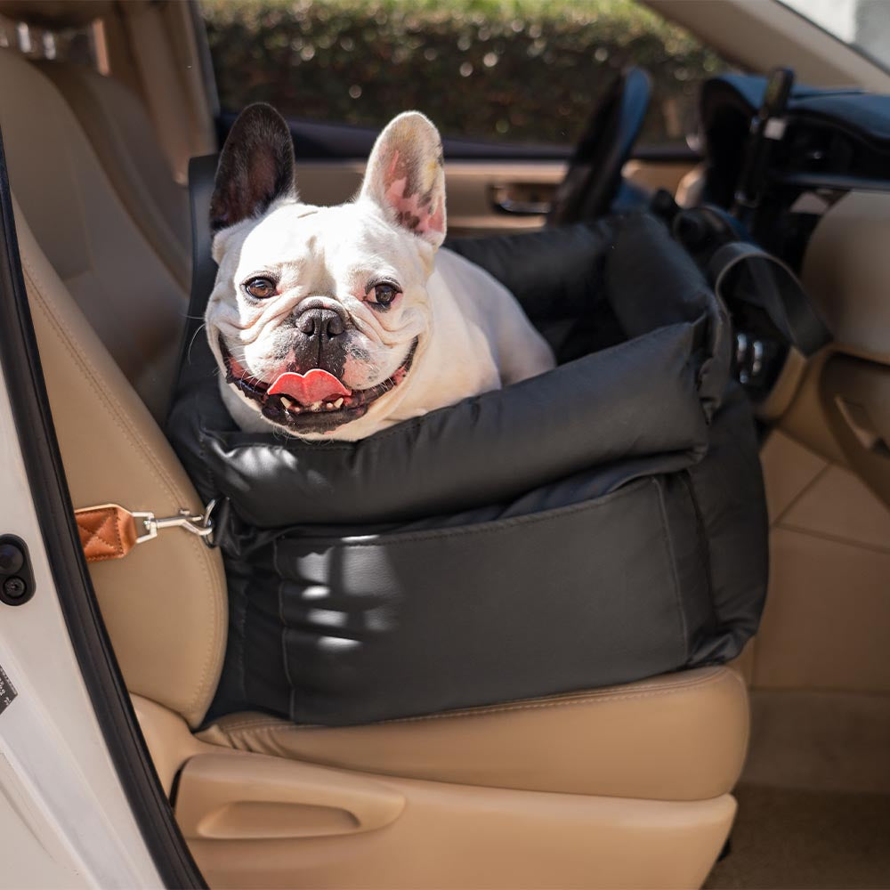 Cama elevadora para asiento de coche para perros de piel sintética de lujo - Urban Voyager