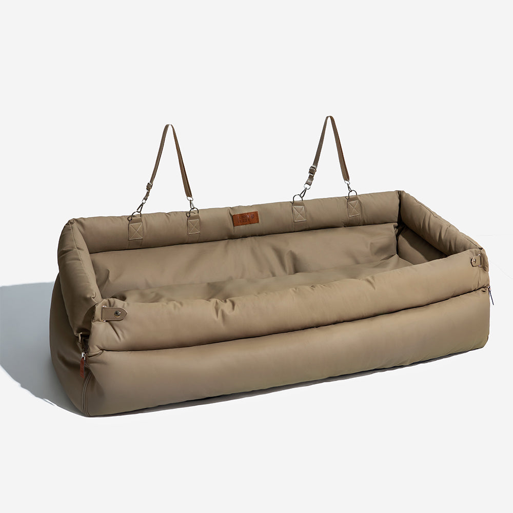 Cama elevadora para asiento de coche para perros de piel sintética de lujo - Urban Voyager